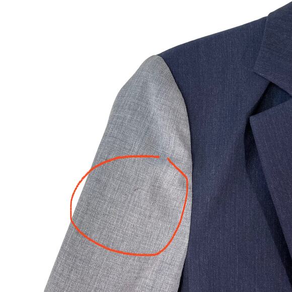 ATM Anthony Thomas Melillo Womens 100% Wool Sport Blazer Jacket Blue Gray Size 4 - Picture 16 of 16